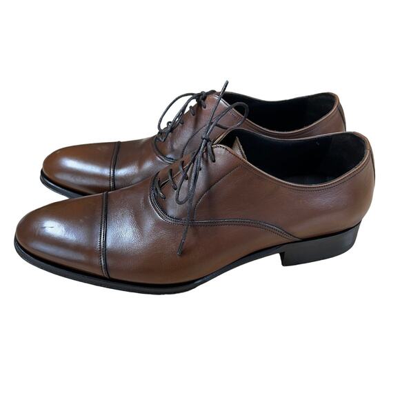 To Boot New York Brandon II Cognac Calf Cap Toe Men's Oxford Size 9 EUC - Picture 4 of 10